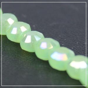 Chinese 4mm Coin Crystals - Chrysolite Opal AB
